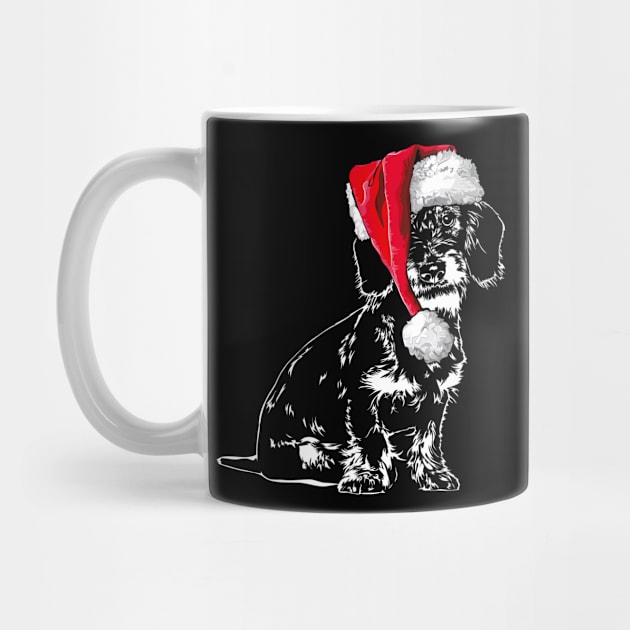 Funny Wire Haired Dachshund Santa Christmas dog mom by wilsigns